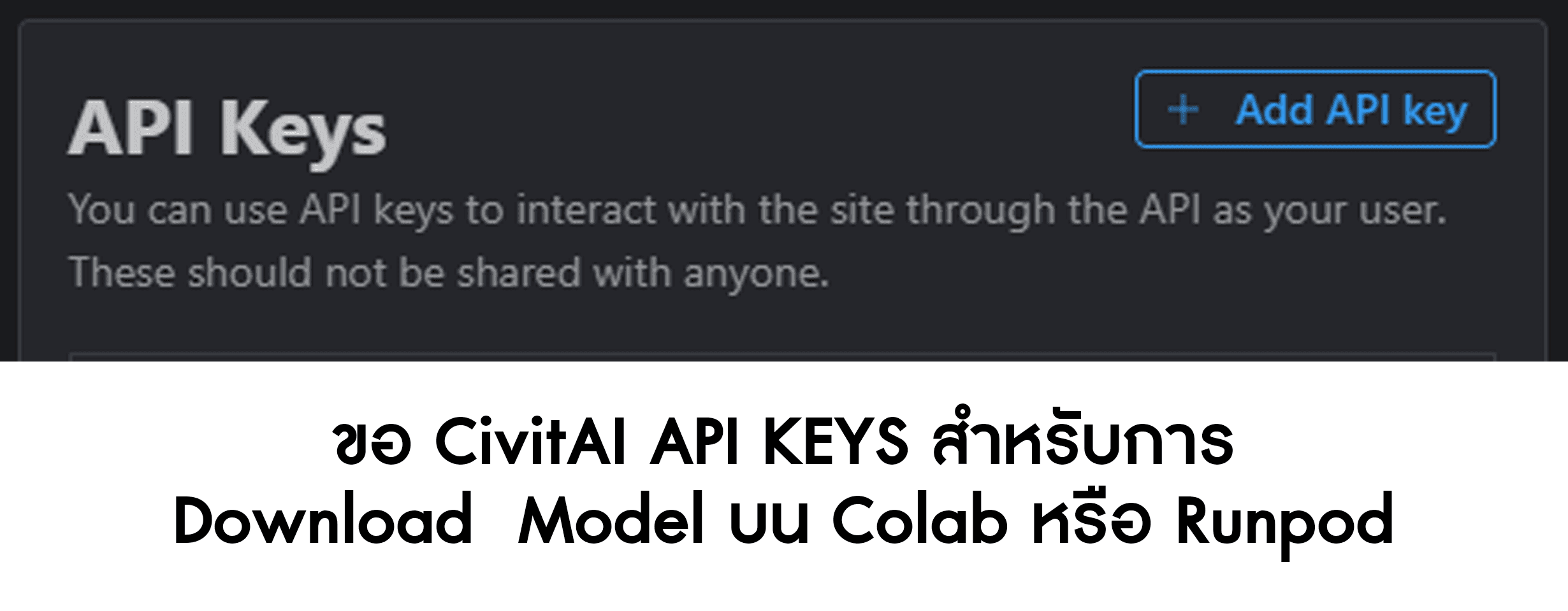 วิธีการขอ CivitAI API Key