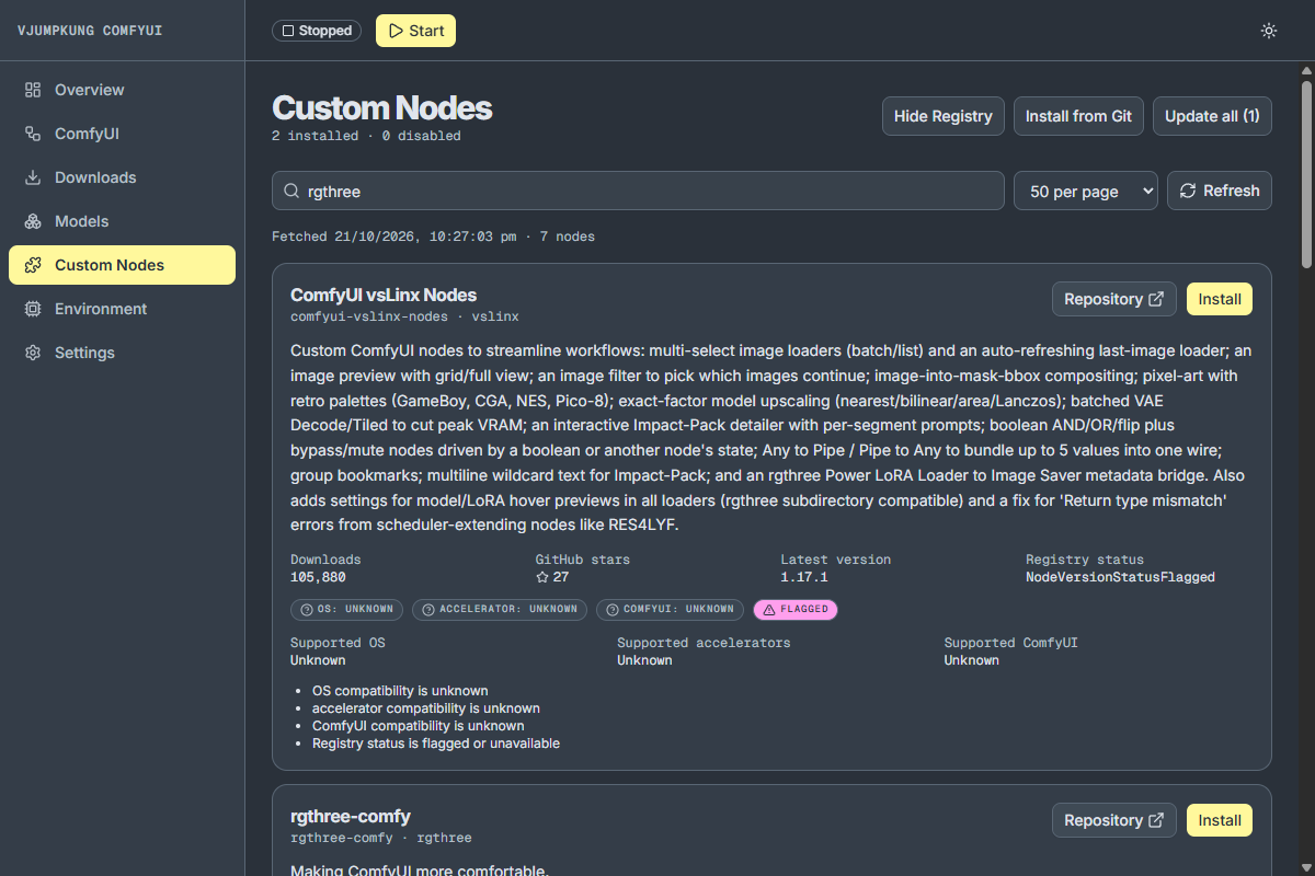 ค้นหา Node ใน Comfy Registry