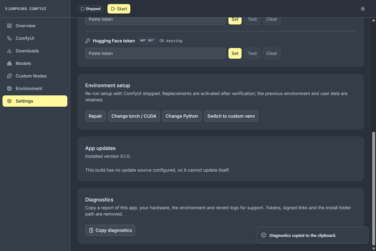 Copy diagnostics