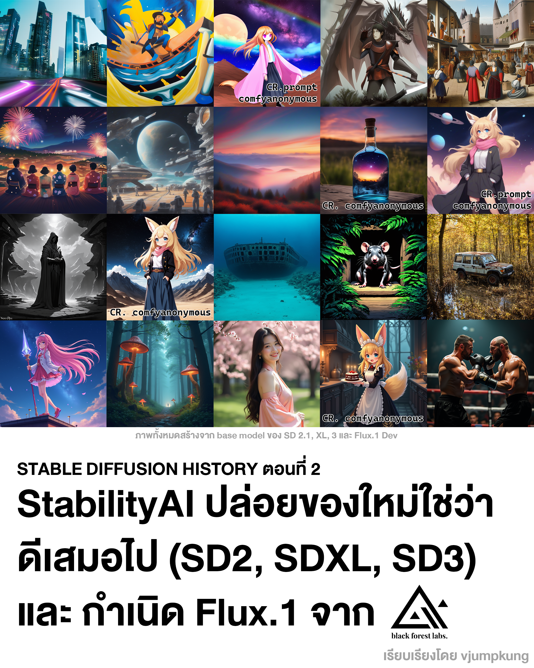 Stable Diffusion History ตอนที่ 2 StabilityAI ปล่อยของใหม่ใช่ว่าจะดีเสมอไป